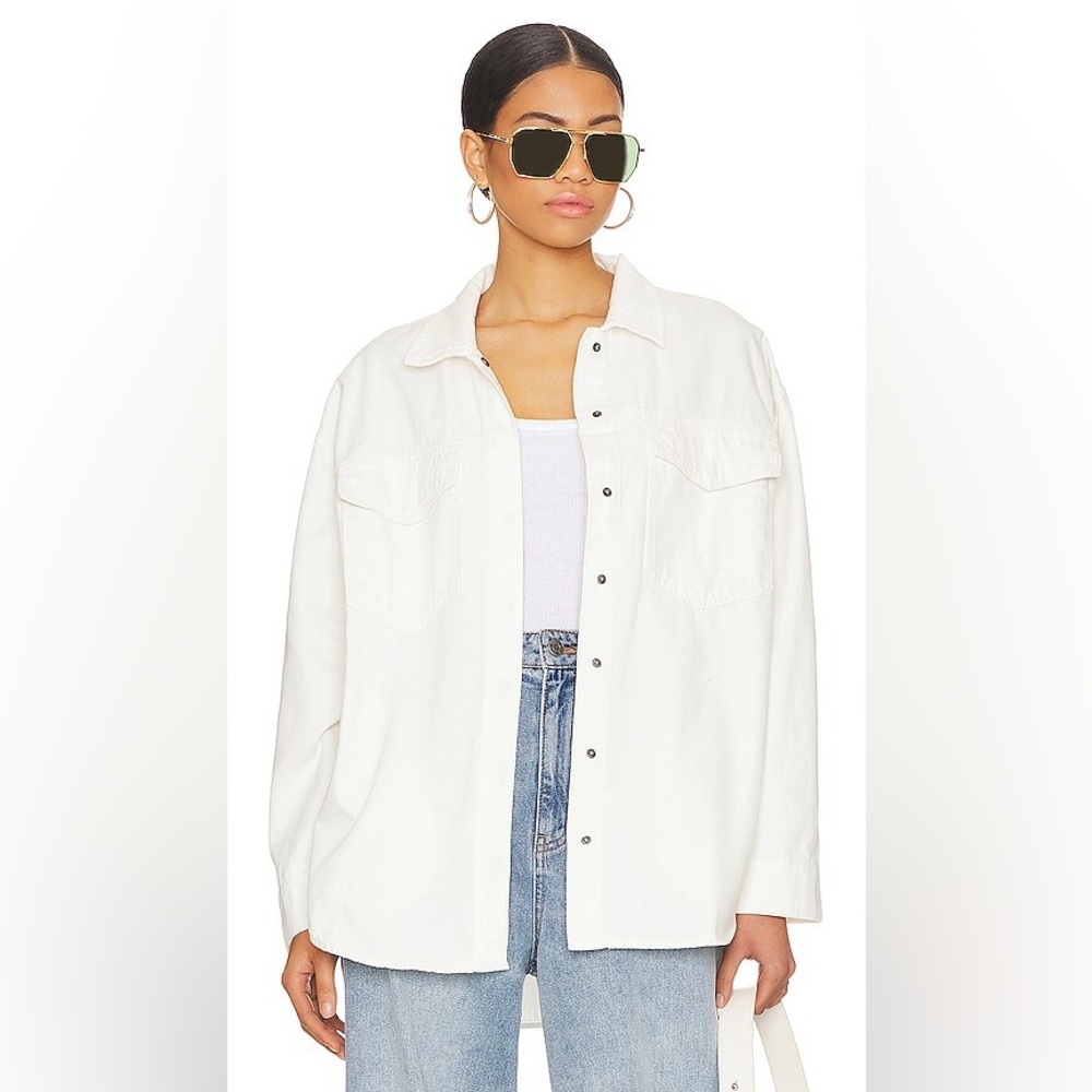 Pistola White Denim Shirt Jacket